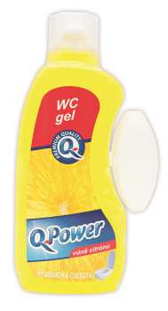 WC gel Q-Power - se zásobníkem, citrus, 400 ml