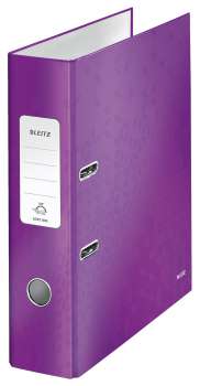 Pákový pořadač Leitz WOW 180° - A4, 8 cm, purpurový