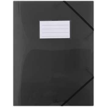 Desky s chlopněmi a gumičkou Donau - A4, plastové, černé, 1 ks