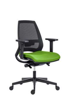 Kancelářská židle Infinity Net - synchronní, černá/zelená