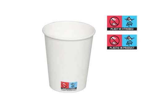 Papírové kelímky - na teplé nápoje, 200 ml, bílé, 1000 ks