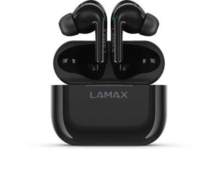 Bezdrátová sluchátka LAMAX Clips1 - s dobíjecím boxem, Bluetooth 5.1, černé