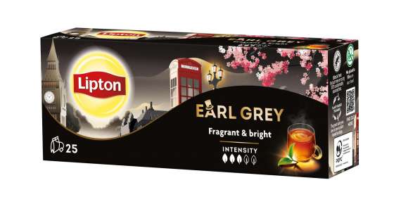 Černý čaj Lipton - Earl Grey, 25x 1,5 g
