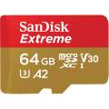 SanDisk Micro SDXC Extreme AC 64GB UHS-I U3 (170R/80W) + adapter (SDSQXAH-064G-GN6AA)