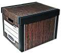 Archivační krabice Woodgrain - hnědé, s víkem, 34 x 29,5 x 40,5 cm, 2 ks