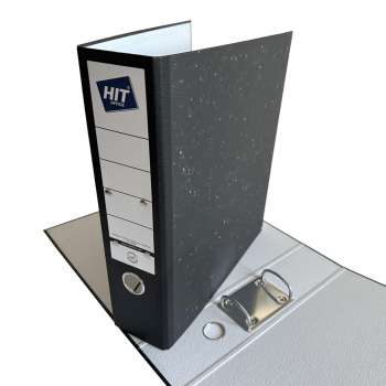 Archivační pořadač pro závěsné rychlovazače Hit Office - A4, 7,5 cm, černý, mramorovaný