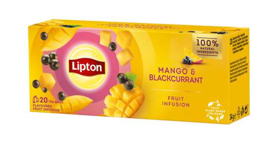 Ovocný čaj Lipton - mango a černý rybíz, 20x 1,7 g