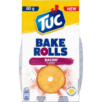 Slané krekry Tuc Bake Rolls - slanina, 80g