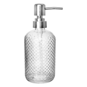 Zásobník na mýdlo Orion - plast/sklo, tečky, 450 ml