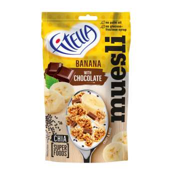 Müsli Fitella - banán a čokoláda, 50 g