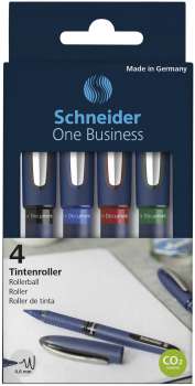 Inkoustový roller Schneider One Business - 0,6 mm, sada 4 barev
