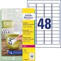 Velmi odolné polyesterové snímatelné etikety Avery Zweckform - bílé, 45,7 x 21,2 mm, 960 ks
