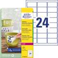 Velmi odolné polyesterové snímatelné etikety Avery Zweckform - bílé, 63,5 x 33,9 mm, 480 ks