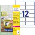 Velmi odolné polyesterové snímatelné etikety Avery Zweckform - bílé, 99,1 x 42,3 mm, 240 ks