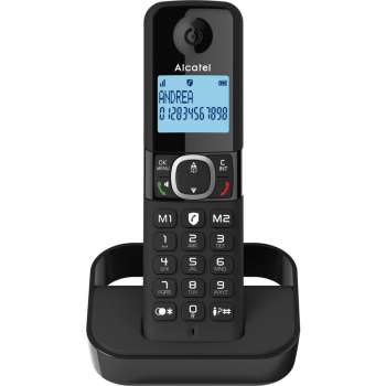 Bezdrátový telefon Alcatel F860 - funkce handsfree, podsvícený displej, černý