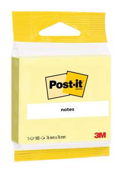 Samolepicí bloček Post-it - 76 x 76 mm, kanárkově žlutý, 100 lístků