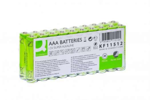 Alkalické baterie Q-Connect - 1,5V, LR6, typ AA, eko, 20 ks