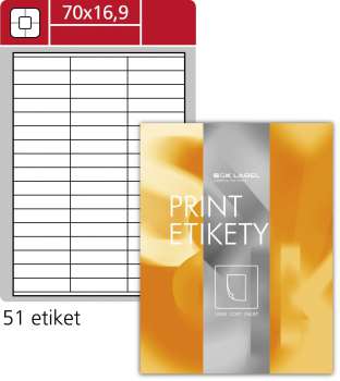 Snímatelné etikety S&K Label - bílé, 70 x 16,9 mm, 5 100 ks