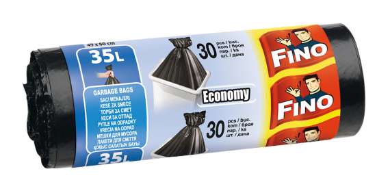Pytle na odpad Fino Economy - 35 l, 8 mic, 30 ks, černé