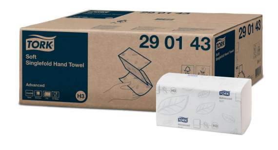 Skládané papírové ručníky TORK Advanced - H3, 2vrstvé, bílé, 15x 250 ks