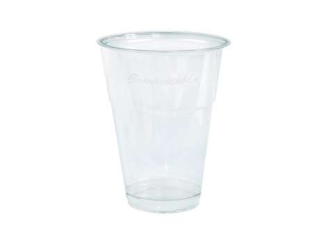 Plastové kelímky  - kompostovatelné, 300 ml, čiré, 800 ks