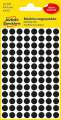 Kulaté etikety Avery Zweckform - černé, průměr 8 mm, 416 ks