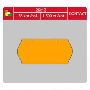 Cenové etikety CONTACT - 26x12,1500 ks, oranžové