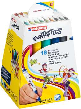 Dětské fixy Edding 14 - pro menší děti, sada 18 barev