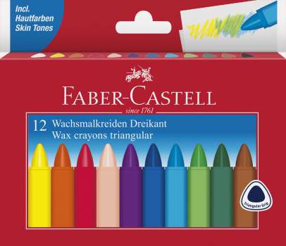 Voskovky Faber-Castell - trojhranné, 12 ks