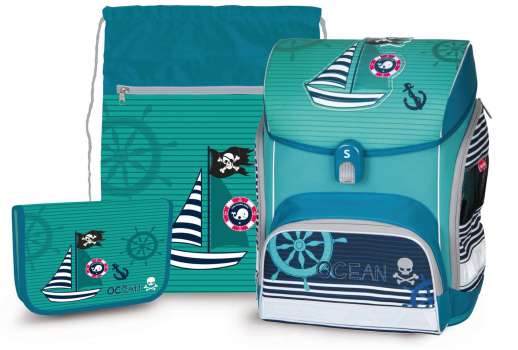 Školní set Ocean Pirate - batoh, penál a sáček na cvičky