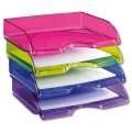 Zásuvka na šířku CepPro Happy - A4, plastová, fialová