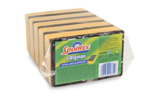 Houbičky na nádobí  Spontex - BigMax, žluté, 5 ks