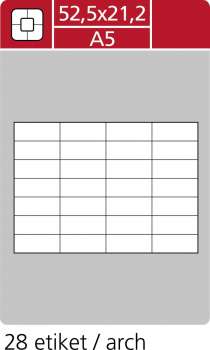 Univerzální etikety S&K Label - bílé, 52,5 x 21,2 mm, 5200 ks