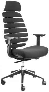 Kancelářská židle Fish Bones - s PDH, synchro, černá