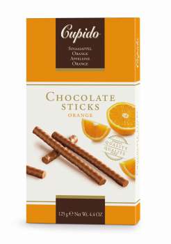 Čokoládové tyčinky, pomerančové, 125 g