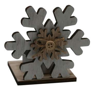 Dřevěný svícen, vločka, 8 cm