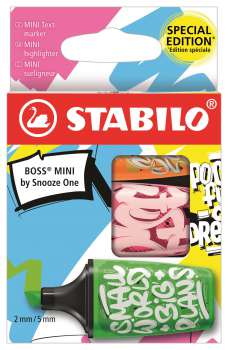 Zvýrazňovače a popisovač STABILO BOSS MINI By Snooze One - sada 3 barev