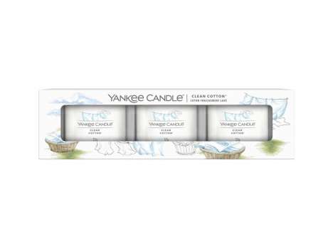 DÁREK: Trio votivních svíček Yankee Candle CLEAN COTTON