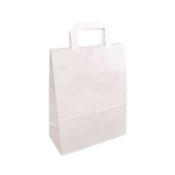 Papírová taška - 22 x 10 x 28 cm, bílá, ks