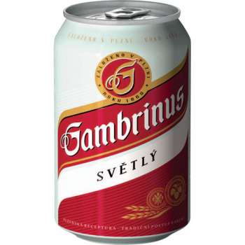 Pivo Gambrinus 10° - plech, 24 x 0,33 l