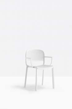 Jídelní židle Dome 266 - s područkami, bílá