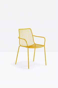 Jídelní židle Nolita 3656 - vysoká, s područkami, žlutá