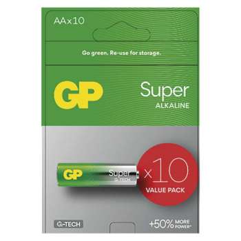 Alkalické baterie GP Super - AA, LR6, 1,5V, 10 ks