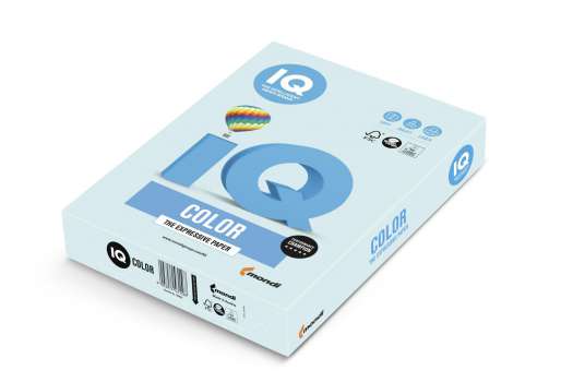 Barevný papír IQ Color A4 - BL29, bleděmodrý, 160g/m2, 250 listů