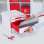 Zásuvkový box LEITZ WOW - A4+, plastový, bílý s červenými prvky