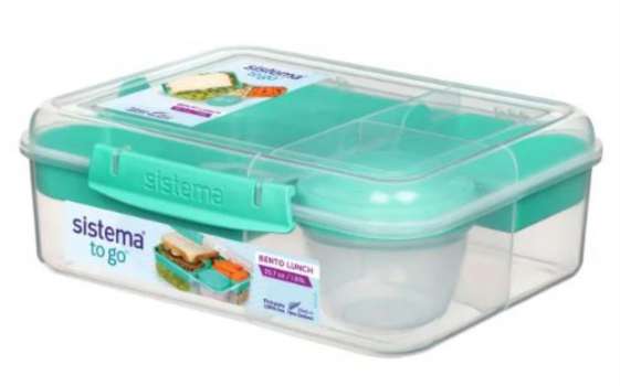 Tříkomorová krabička s nádobou na jogurt a 2 tácky 1,65 l