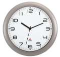 Nástěnné hodiny Standard - plastové, průměr 30 cm, stříbrné