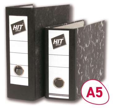 Pákový pořadač A5 na výšku HIT Office - 8 cm, mramor černý