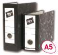Pákový  pořadač A5 na výšku HIT Office - šíře hřbetu 8 cm, mramor černý