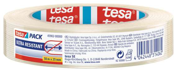 Balicí páska Tesa se skelným vláknem - ultra pevná, čirá, 25 mm x 50 m, 1 ks